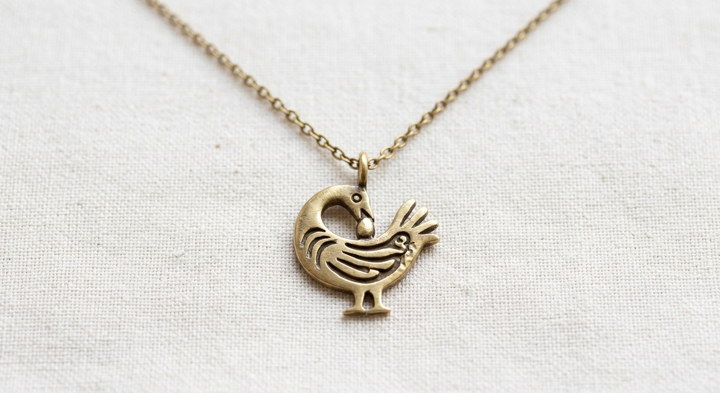 Adinkra Symbol Pendant Necklace (Sankofa)