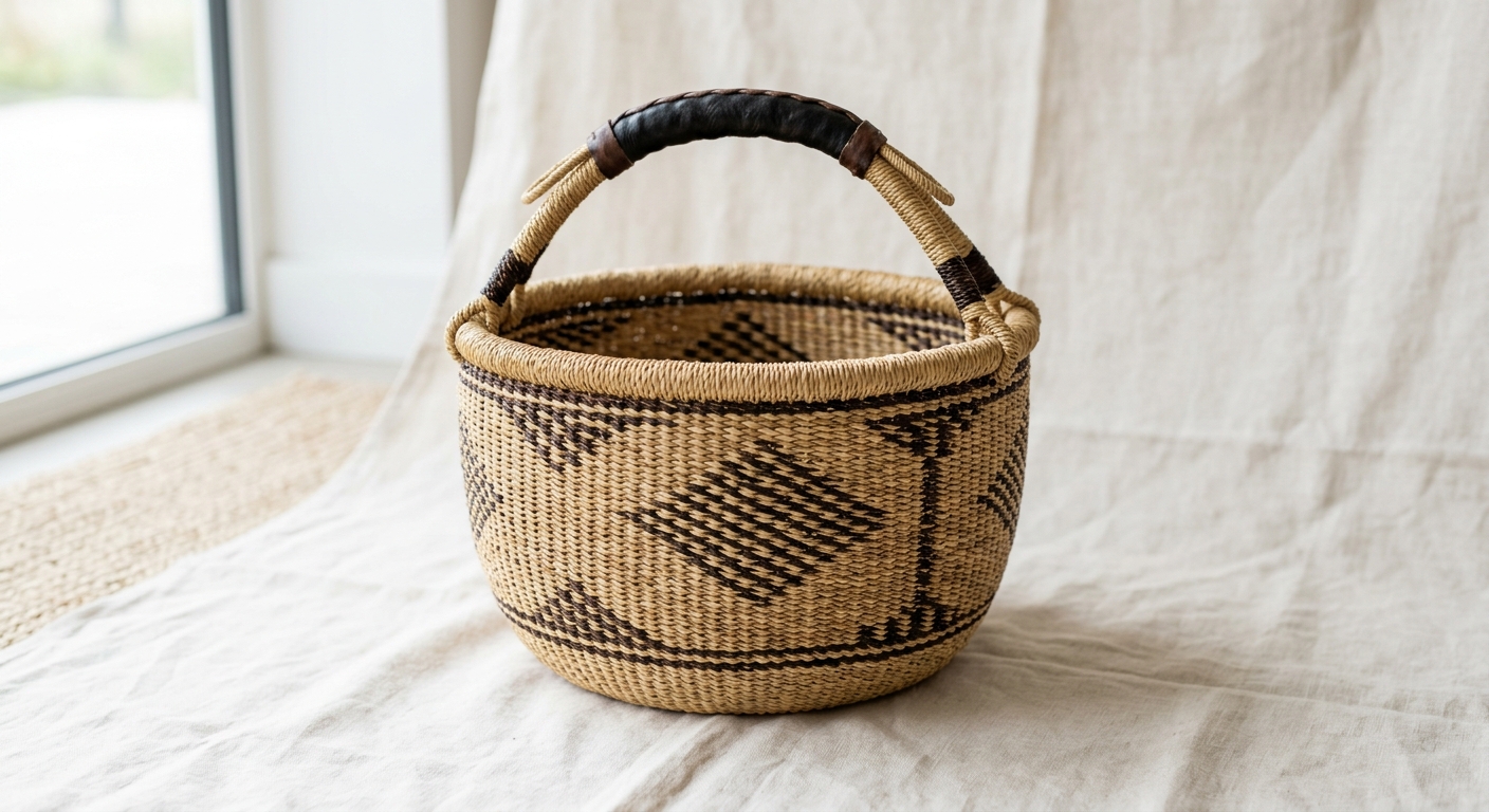 Handwoven African Basket — Storage / Plant Holder (30cm)