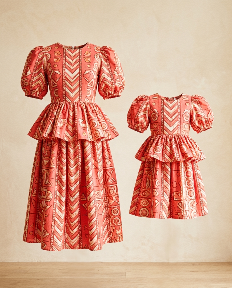 Mother & Daughter Matching Ankara Dress Set