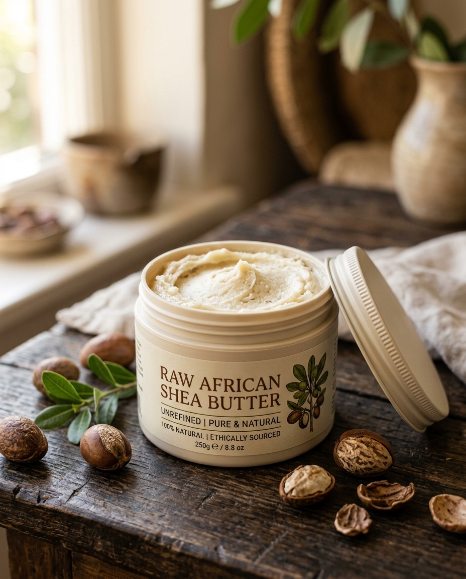 Raw African Shea Butter — Unrefined, 250g Tub